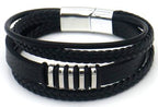 Jace - Bruinzwart zilver - Lederen armband