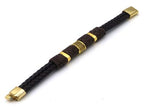 Zayn - Bruin goud - Lederen armband