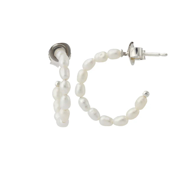 Luna - Zilveren Parelcreolen