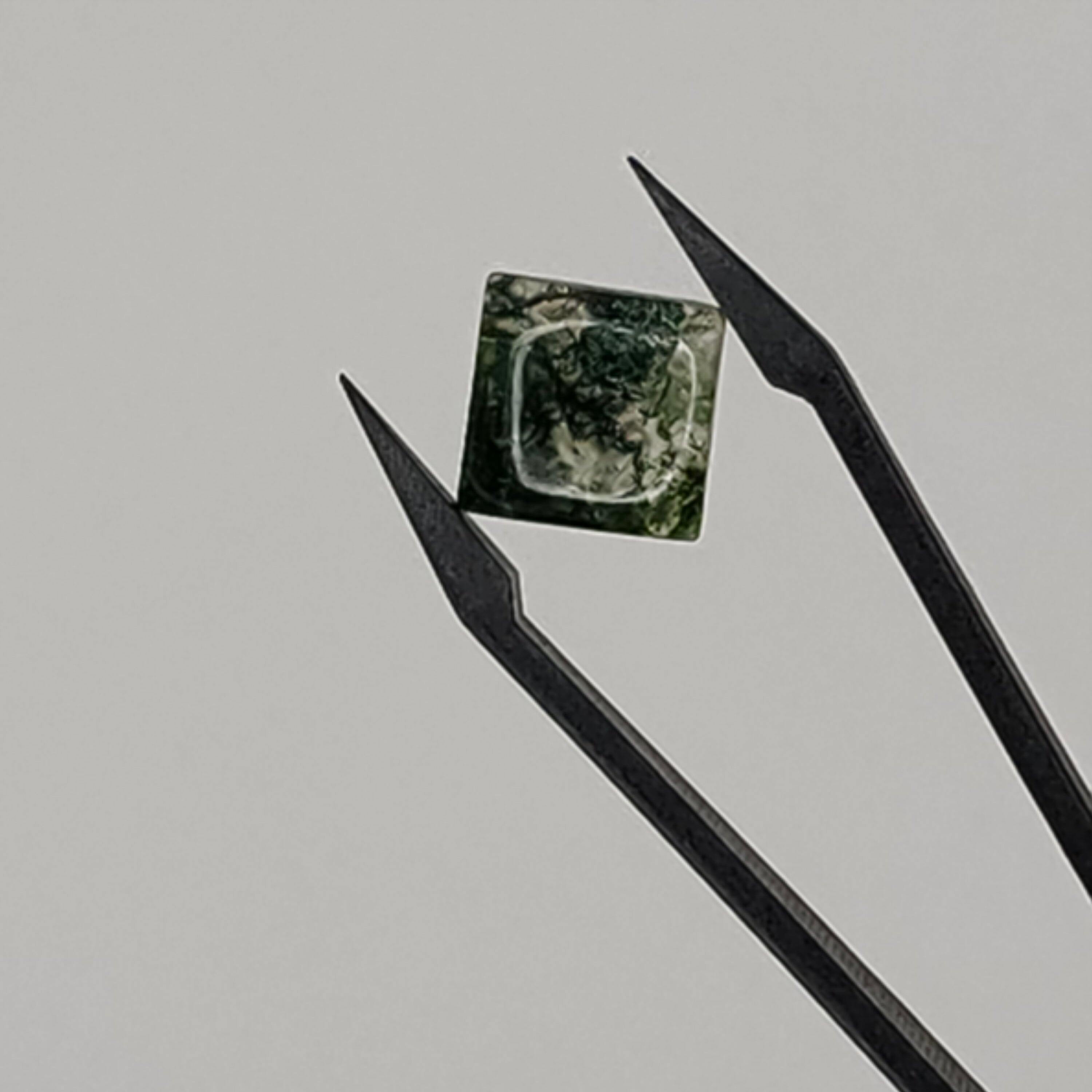 Mos agaat cab. vierkant 11.9 x 12.1 mm | LE005