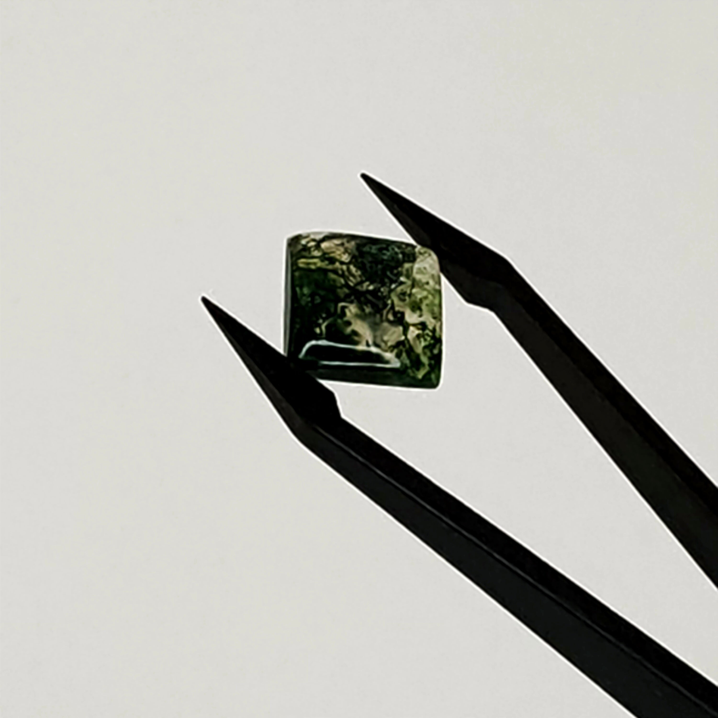 Mos agaat cab. vierkant 11.9 x 12.1 mm | LE005