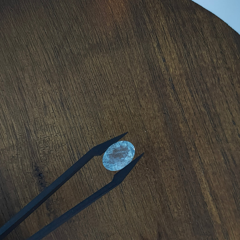 Aquamarijn 12.5x8.7x5 mm | gef. ovaal | LE0054