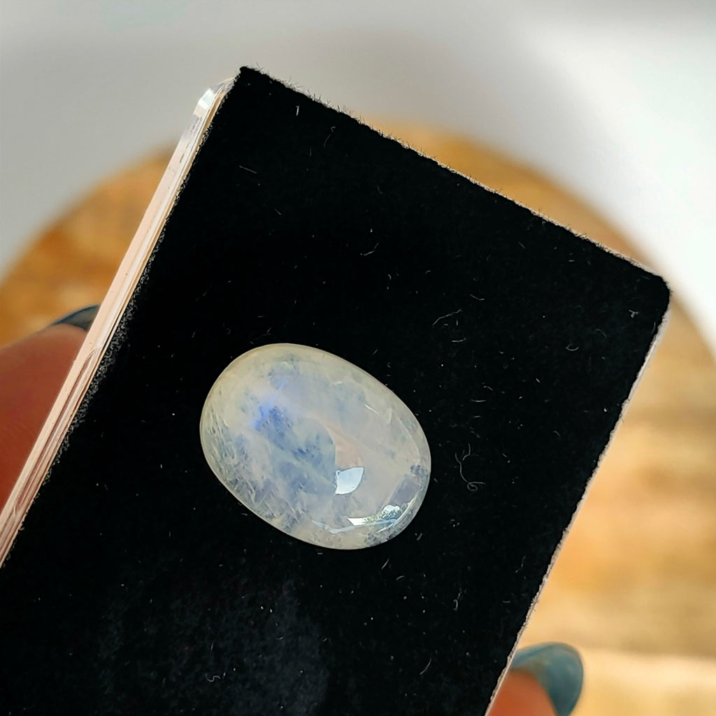 Maansteen 14x10 mm | cab. ovaal  | LE606