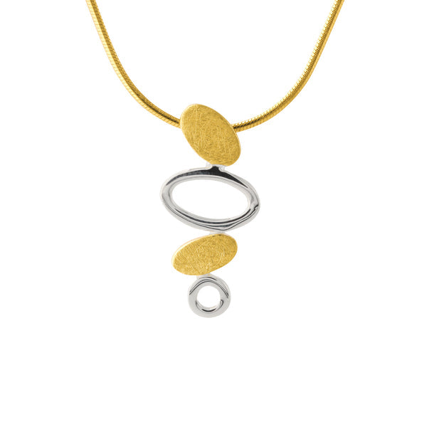 Aria – Bicolor hanger in zilver en 18 karaat verguld