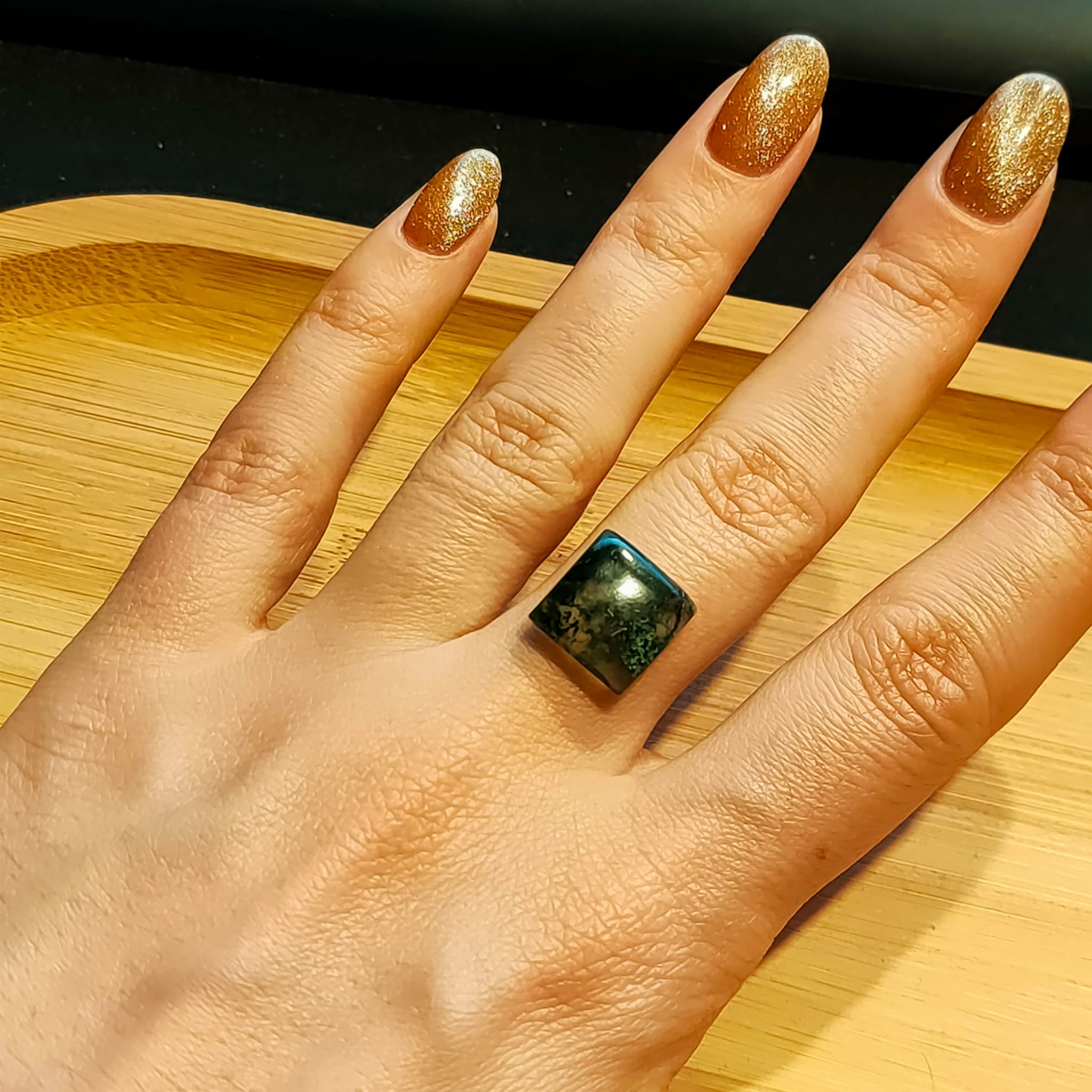 Agaat cab. vierkant 11.9 x 12.1 mm