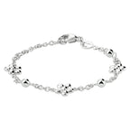 Kinder armband bedels bloem | 11-13 cm | Zilver