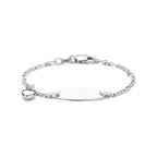 Graveerarmband ovaal met bedel hartje | 11 - 13 cm | Zilver