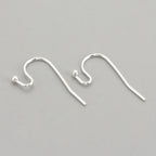 Oorhaken, glad met eindbal, sterling zilver