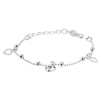 Kinder armband bedels hartjes | 13-16 cm | Zilver