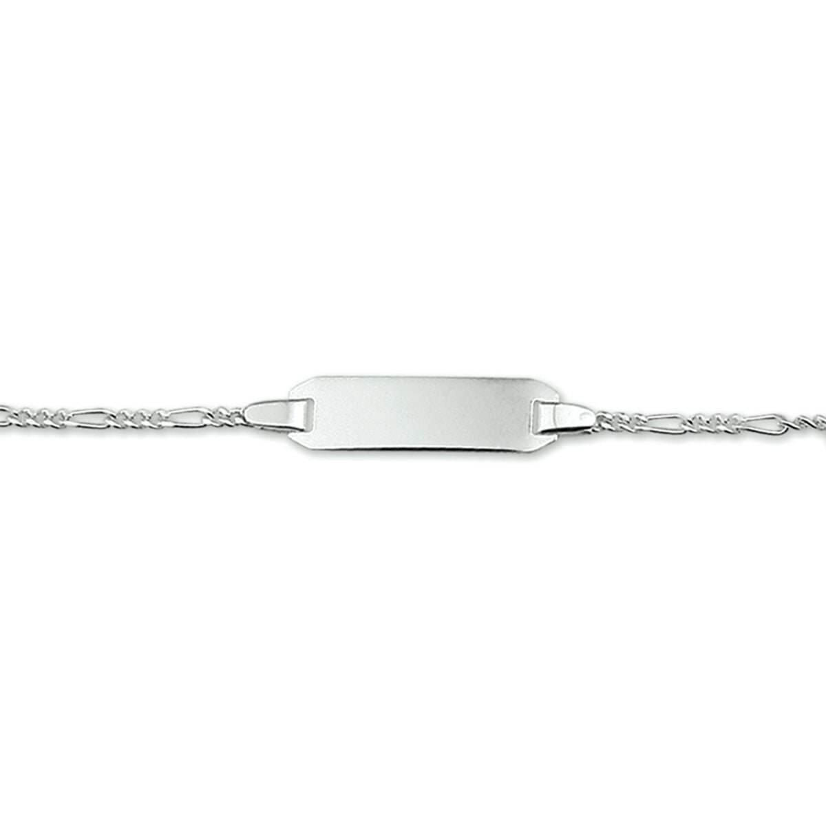 Graveerarmband rechthoekig | 9 - 15 cm | Figaro | Zilver