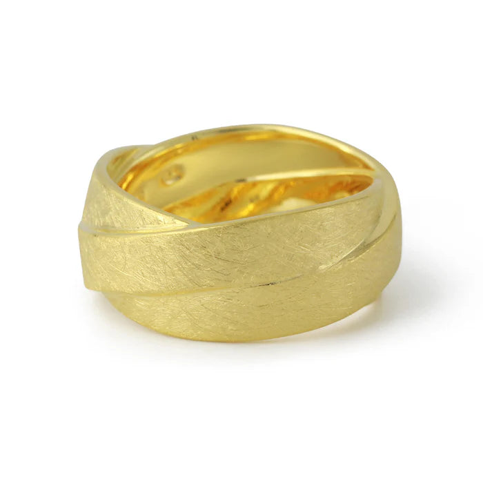3 bands - Vergulde zilveren Ring